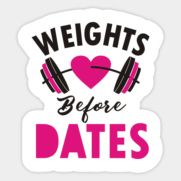 WEIGHTS BEFORE DATES Sticker by Lin Watchorn 